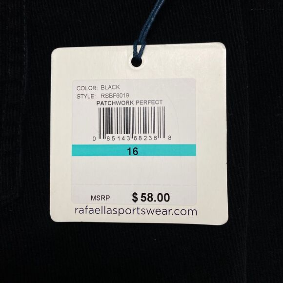 Rafaella Weekend Comfort Ankle Corduroy Pants Womens Size 16 Black $58.00 - Picture 2 of 15